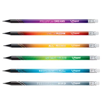 CRAYONS NOIR HB EN RESINE ENERGY "MAPED" REF: 852000