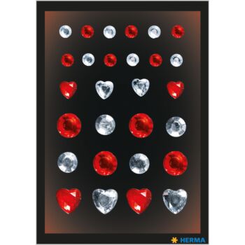 ETIQUETTES GLAM ROCKS DIAMONDS RED & SILVER "HERMA" REF: 15436