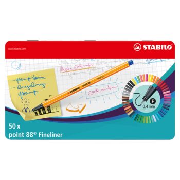 FEUTRE POINTE FINE POINT 88 BOITE EN METAL 50 PCS "STABILO" REF: 8850-6