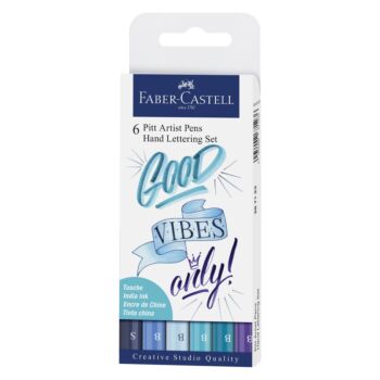 FEUTRES PITT ARTIST PEN LETTERING BLEU BOITE X6 "FABER CASTELL" REF: 267123