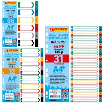 INTERCALAIRE EN PP A4 NUMERIQUE "TECHNO"