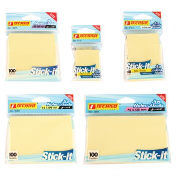 NOTES ADHESIVES JAUNE PASTEL 100F STICK-IT "TECHNO" 