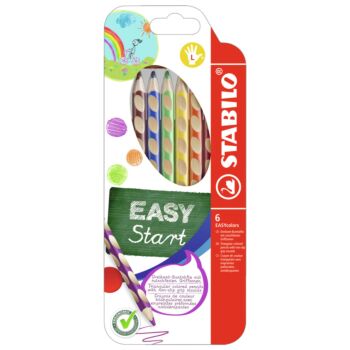 CRAYONS DE COULEUR EASYcolors POUR GAUCHERS EN POCHETTE DE 6 PIECES "STABILO" REF:331/6